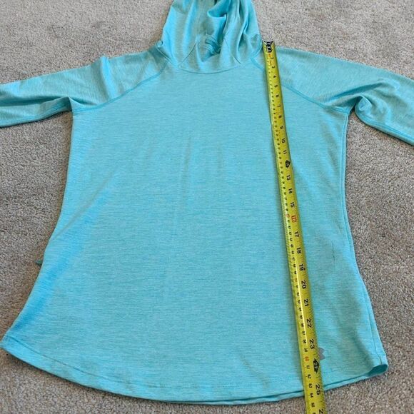 UNDER Armour blue long sleeve hooded top Sz S - Picture 6 of 6